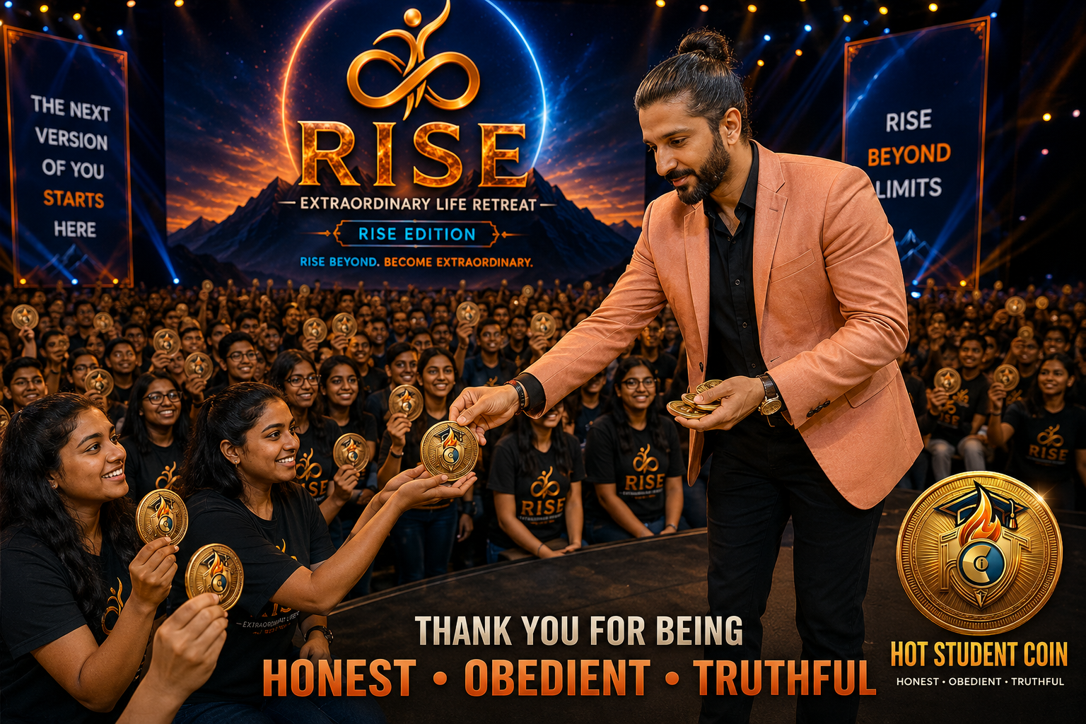 RISE Extraordinary Life Retreat and HOT Student Coin recognition