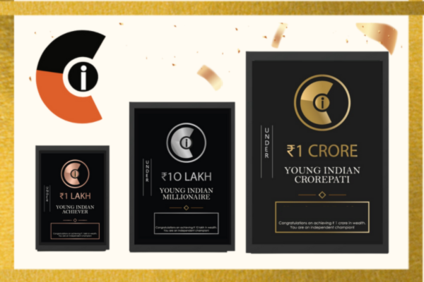 Wealth milestones — 1 Lakh, 10 Lakh, 1 Crore Achiever
